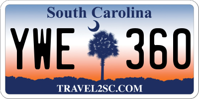 SC license plate YWE360