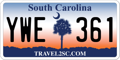 SC license plate YWE361