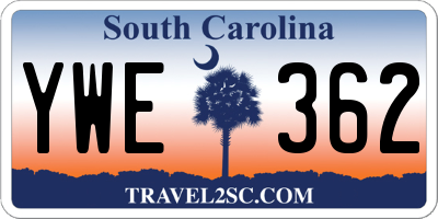SC license plate YWE362