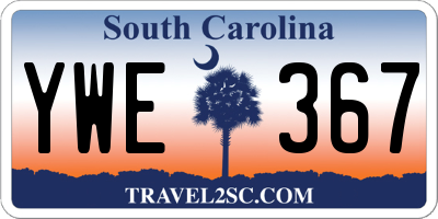 SC license plate YWE367