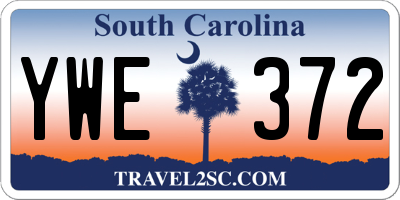 SC license plate YWE372