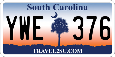 SC license plate YWE376
