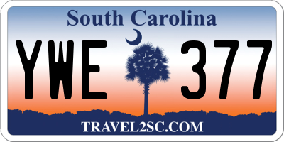 SC license plate YWE377