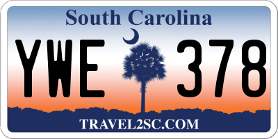 SC license plate YWE378
