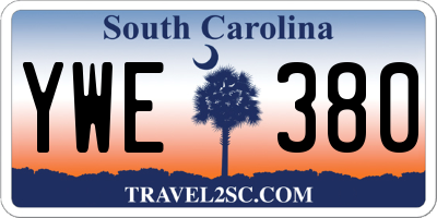 SC license plate YWE380