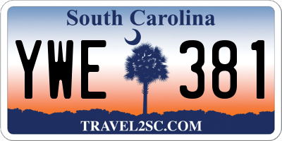 SC license plate YWE381