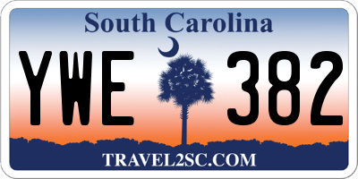 SC license plate YWE382