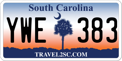 SC license plate YWE383