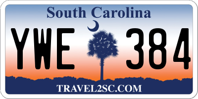 SC license plate YWE384