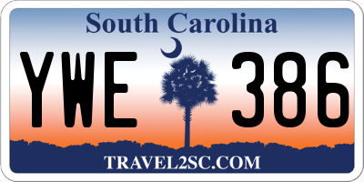 SC license plate YWE386