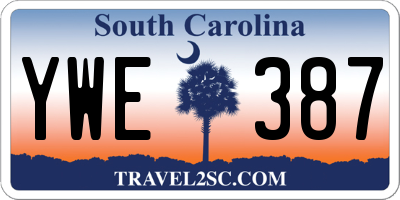 SC license plate YWE387