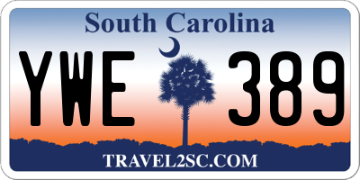 SC license plate YWE389