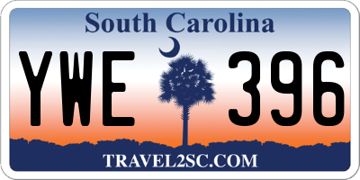 SC license plate YWE396