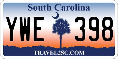 SC license plate YWE398