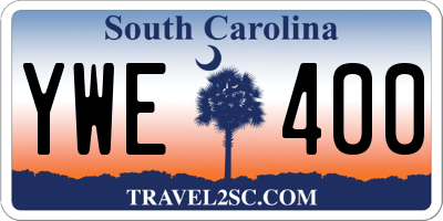 SC license plate YWE400