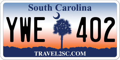 SC license plate YWE402