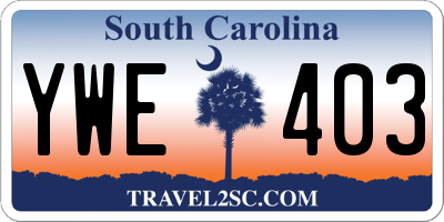 SC license plate YWE403