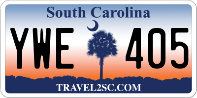 SC license plate YWE405