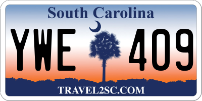 SC license plate YWE409
