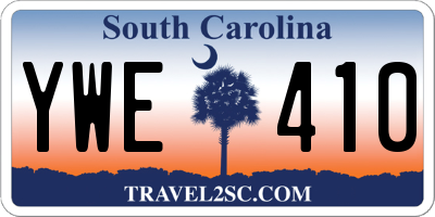 SC license plate YWE410