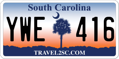 SC license plate YWE416