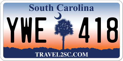 SC license plate YWE418