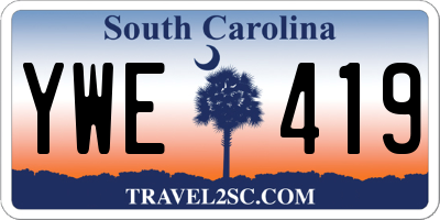 SC license plate YWE419