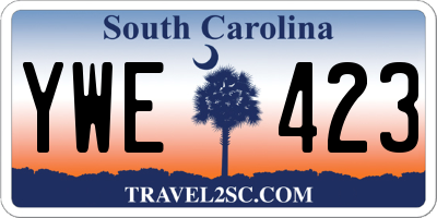 SC license plate YWE423