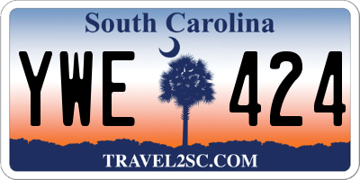SC license plate YWE424