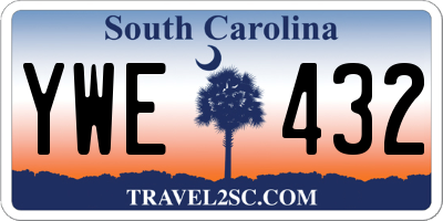 SC license plate YWE432