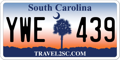 SC license plate YWE439