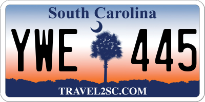 SC license plate YWE445