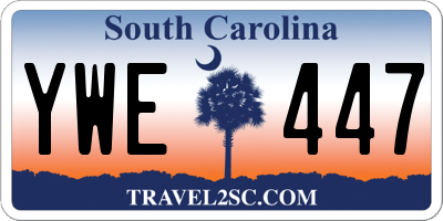 SC license plate YWE447