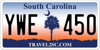 SC license plate YWE450
