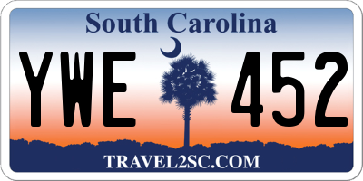 SC license plate YWE452