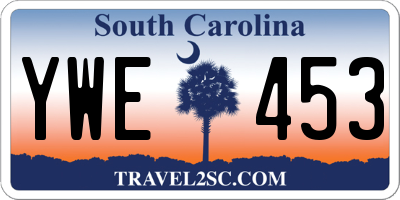 SC license plate YWE453