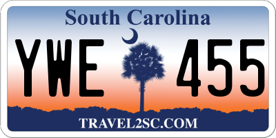 SC license plate YWE455