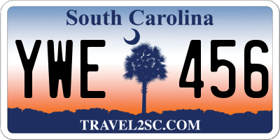 SC license plate YWE456