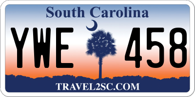 SC license plate YWE458
