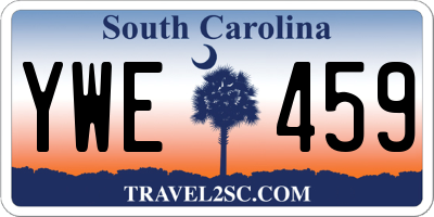 SC license plate YWE459