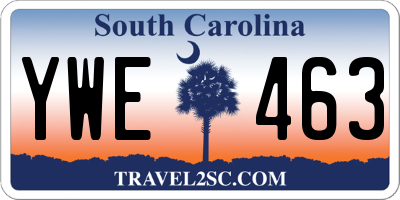 SC license plate YWE463