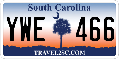 SC license plate YWE466