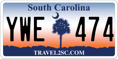 SC license plate YWE474