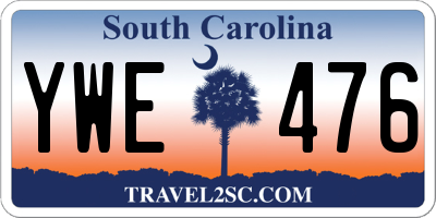 SC license plate YWE476