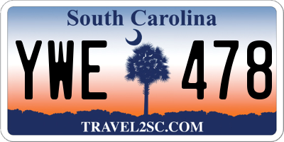 SC license plate YWE478