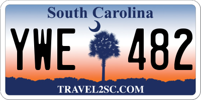 SC license plate YWE482