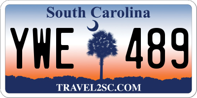 SC license plate YWE489