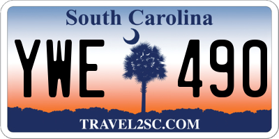 SC license plate YWE490