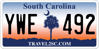 SC license plate YWE492