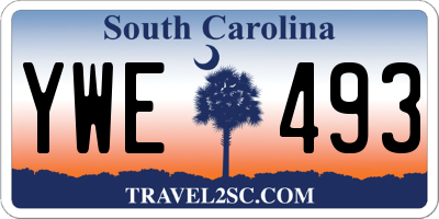 SC license plate YWE493